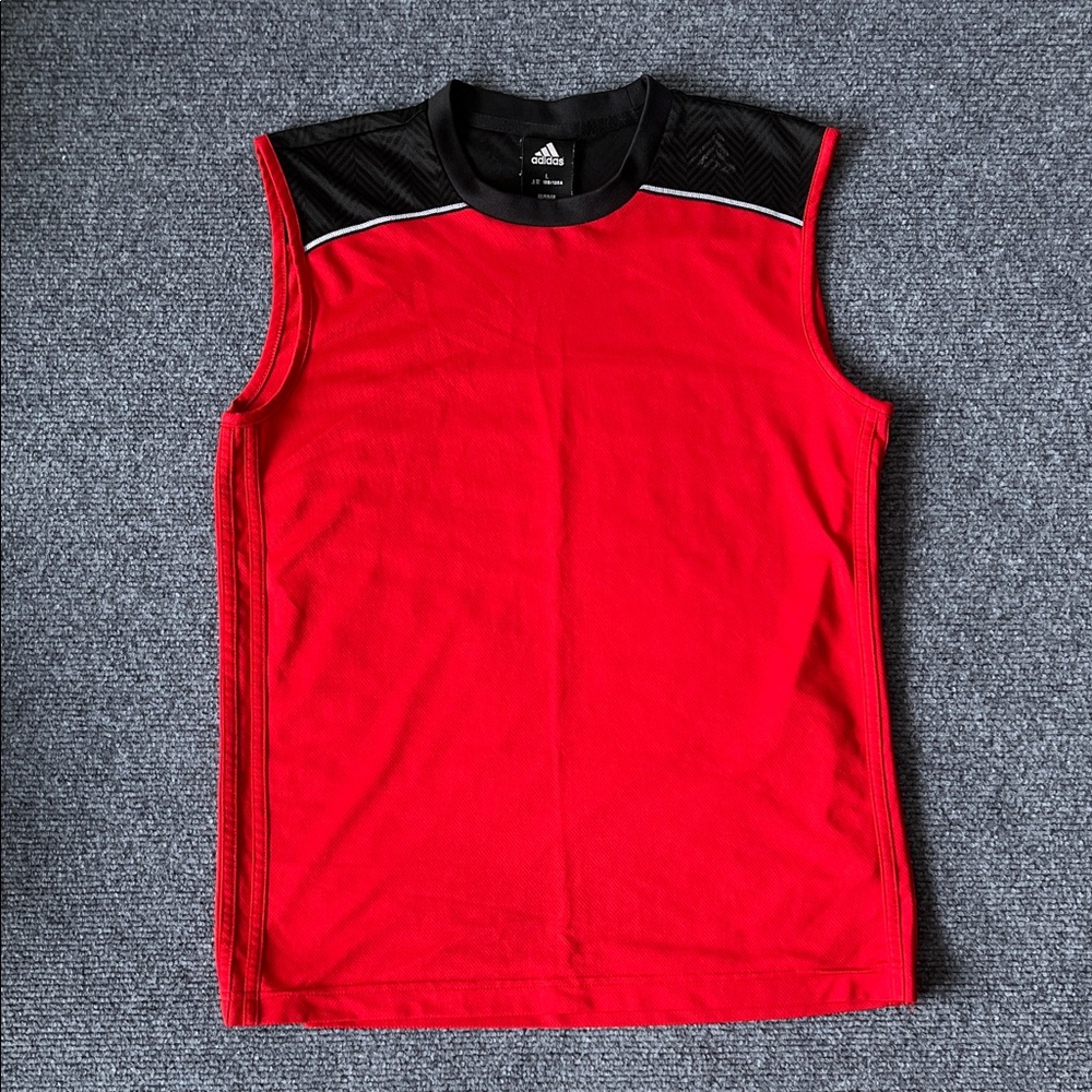 adidas Red and Black Boys' Athletic Tank Top
